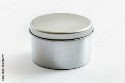 Metal container sustainable packaging with simple design and smooth surface ideal for storing small items or gifts in eco friendly way