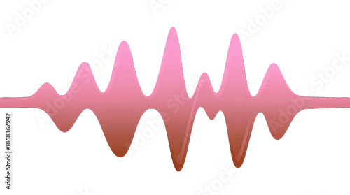 Pink sound wave with gradient shading
