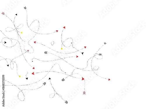 Abstract illustration of a tree with colorful arrows and lines