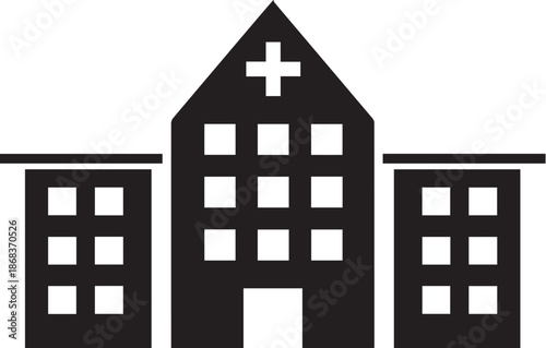 Medical building icon hospital symbol healthcare architecture