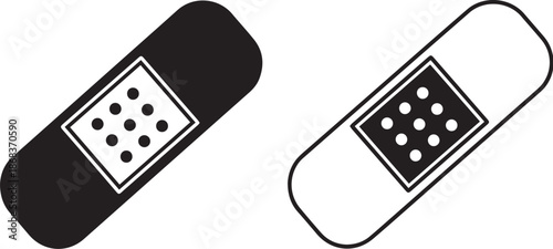 Medical band aid icon for health and first aid concepts