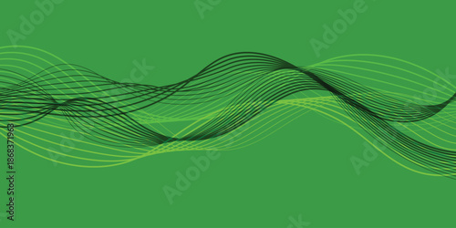Abstract green flowing motion waves pattern background texture design