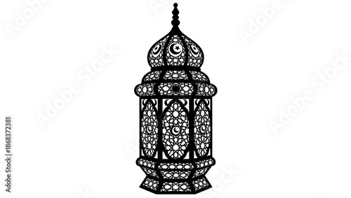 Intricately Designed Moroccan Style Lantern with Ornate Metalwork and Artistic Patterns for