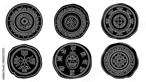 Ancient Mayan Calendar Stones with Intricate Carvings and Symbolic Designs