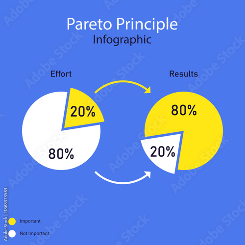 Pareto Principle 80/20 Productivity Infographic