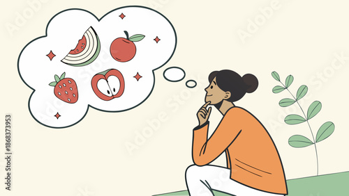 Editorial image of an adult reflecting on health and lifestyle, positive and realistic atmosphere, without stigmatization.