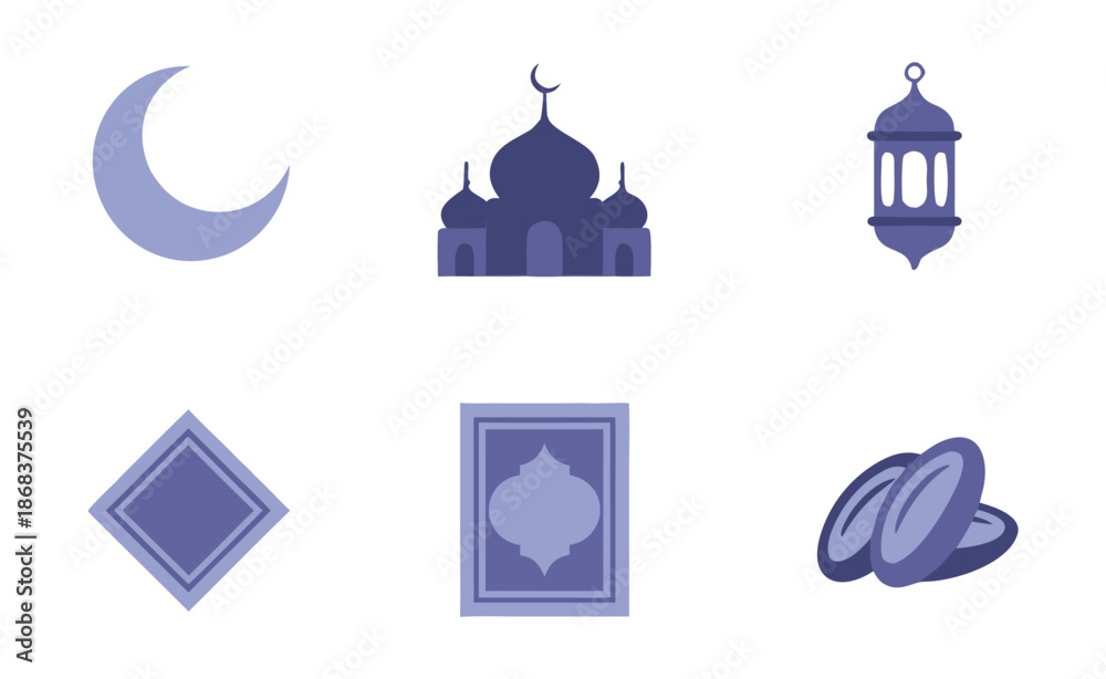Fototapeta premium Islamic Religious Symbols and Cultural Icons Collection