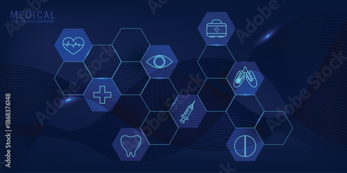 Health care icon pattern medical innovation concept background design