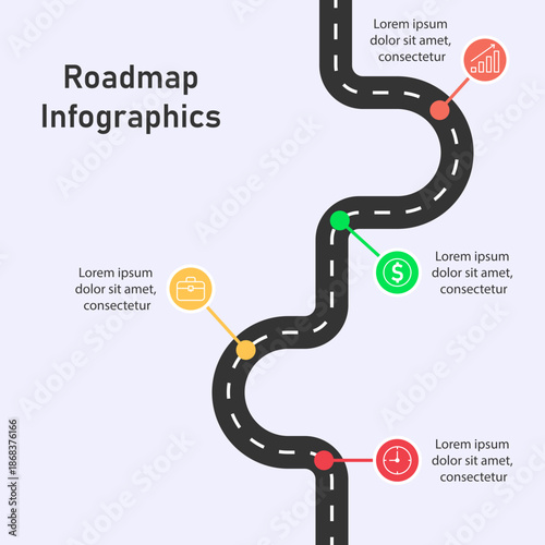 Vertical Winding Roadmap Process Infographic