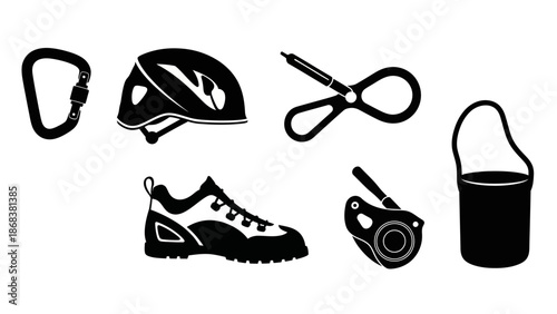 Cycling gear and accessories set including helmet, shoes, lock, water bottle, and tools for