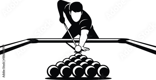 Person setting up billiards table