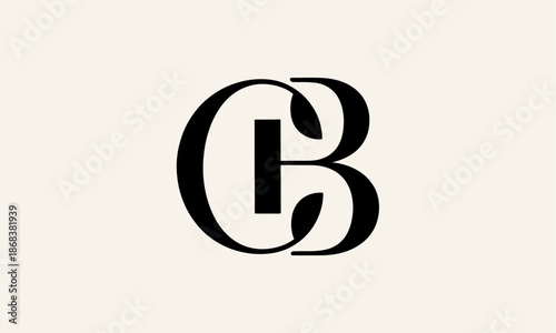 CB Letter Logo Vector Illustration , Initial CB Monogram Logo Design