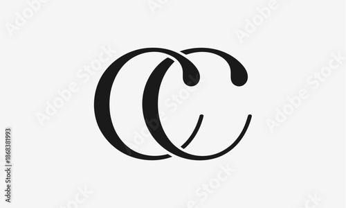 CC Letter Logo Vector Illustration , Initial CC Monogram Logo Design Vector for Brand Company