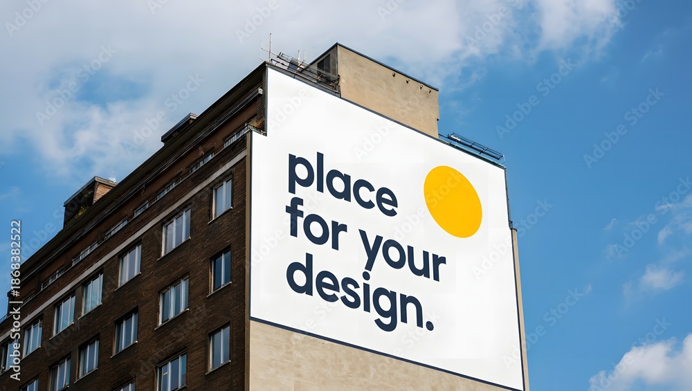 Fototapeta premium Building with a large billboard displaying space for design advertisement