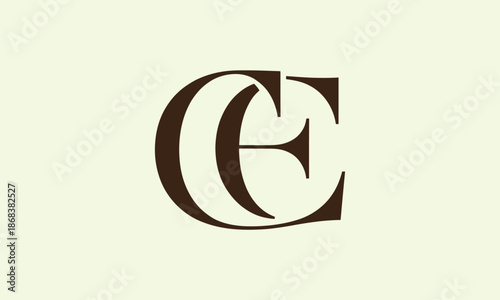 Fotografía CE Letter Logo Vector Illustration , Initial CE Monogram Logo Design Vector for