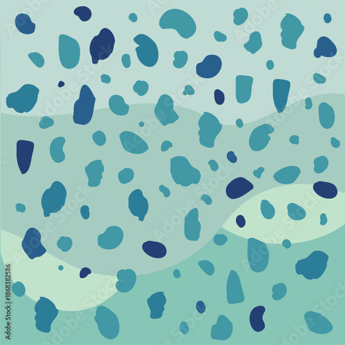 Abstract organic blue shapes creating a dappled pattern