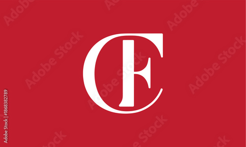 CF Letter Logo Vector Illustration , Initial CF Minimalist Logo Design Vector for Company