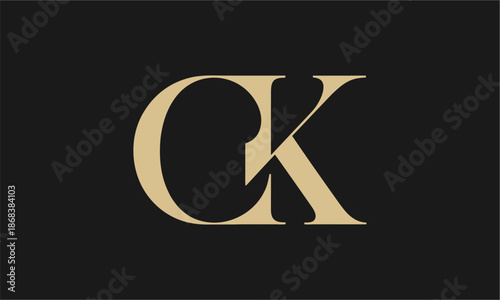CK Letter Logo Vector Illustration , Initial CK Monogram Logo Design Vector