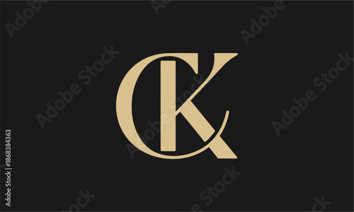CK Letter Logo Vector Illustration , Initial CK Monogram Logo Design Vector