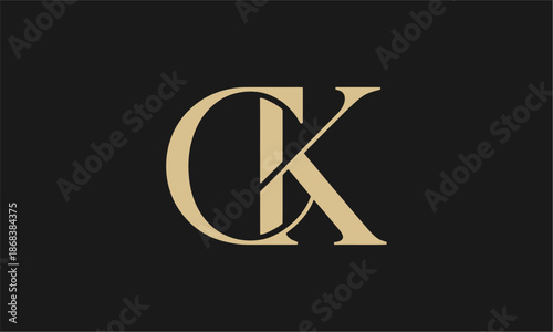 CK Letter Logo Vector Illustration , Initial CK Monogram Logo Design Vector