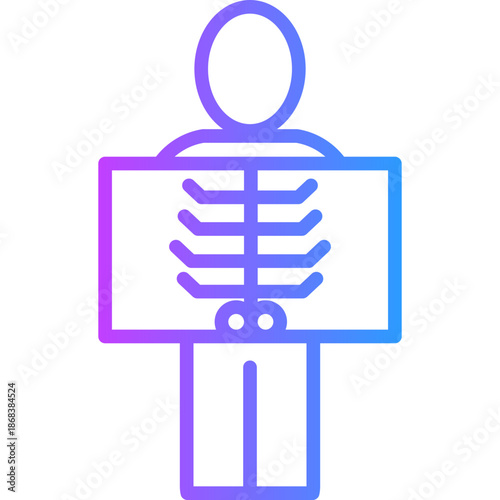 Radiology line gradient icon