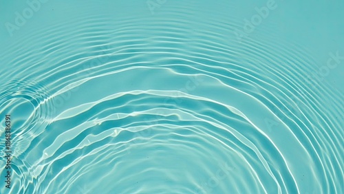 Calming turquoise water ripples with concentric waves