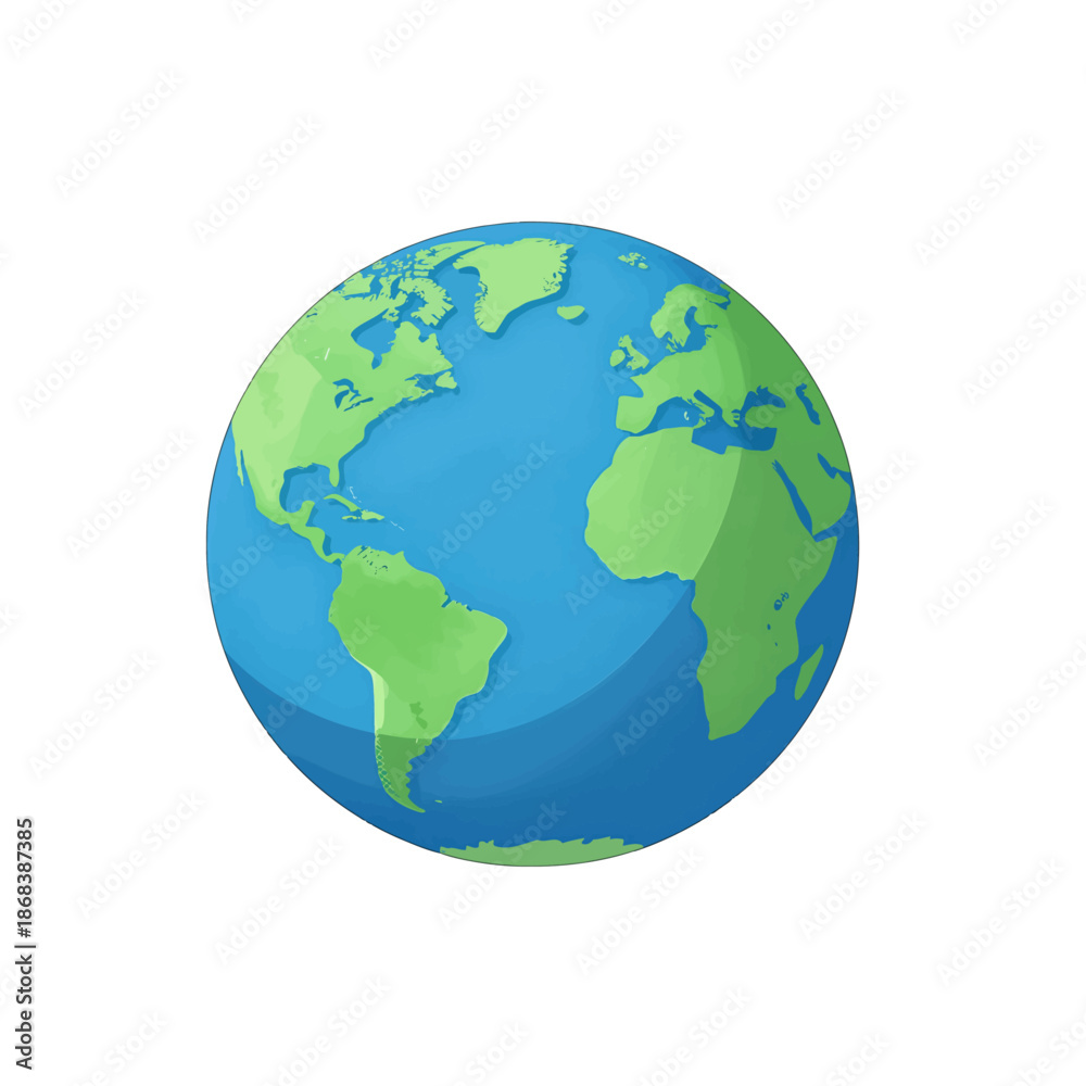 Fototapeta premium 3D Illustration of the Earth Globe Isolated