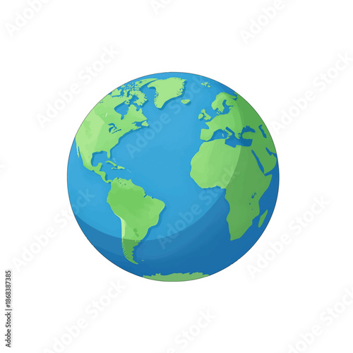 3D Illustration of the Earth Globe Isolated