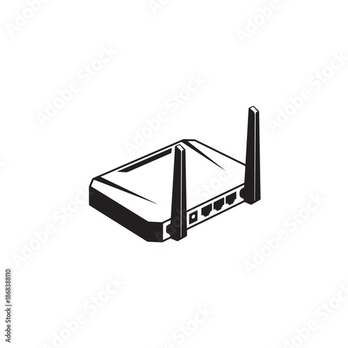 Modern wireless router with antennae for strong internet connection