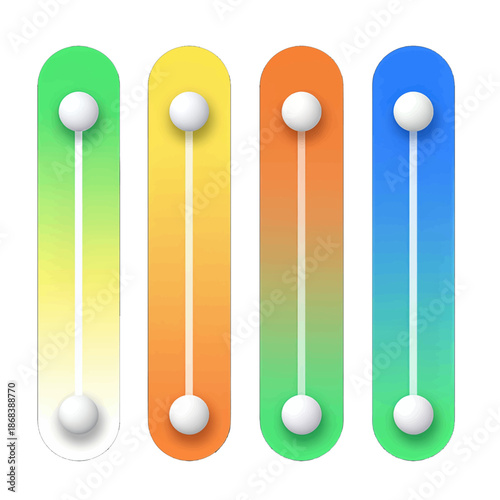 Colorful slider controls with white handles