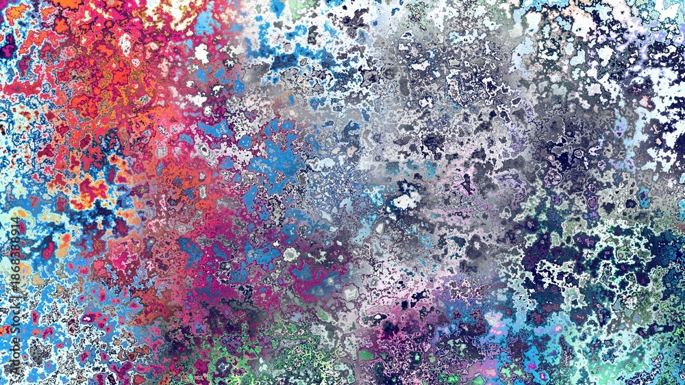 Fototapeta premium Abstract rust-like organic texture with vibrant marbled colors, corroded metal surface effect and expressive chaotic pattern