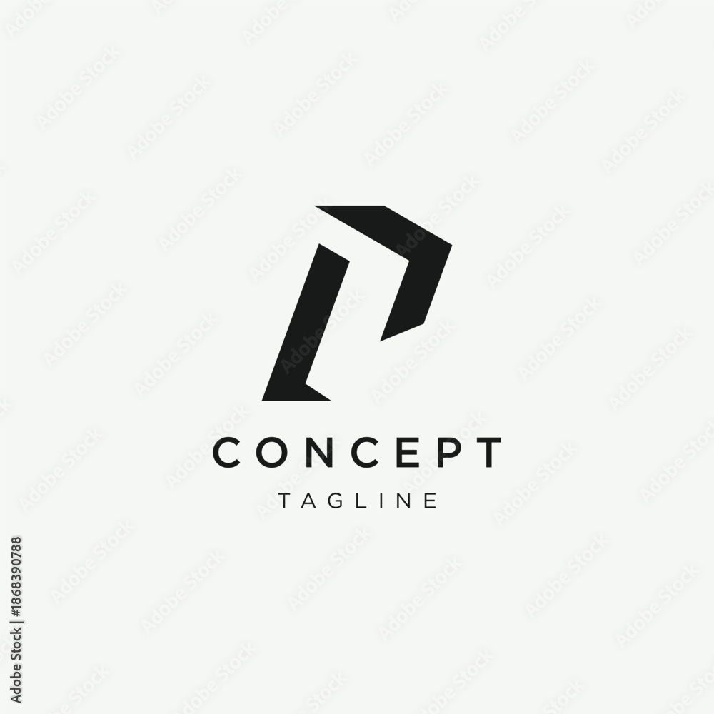 Obraz premium Initial P logo template design with geometry.Logo for business, business card, brand and identity.