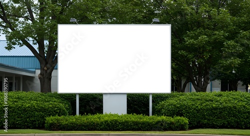 Wallpaper Mural A large blank billboard stands prominently against a backdrop of lush greenery Torontodigital.ca