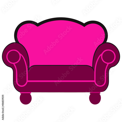 Bright pink armchair