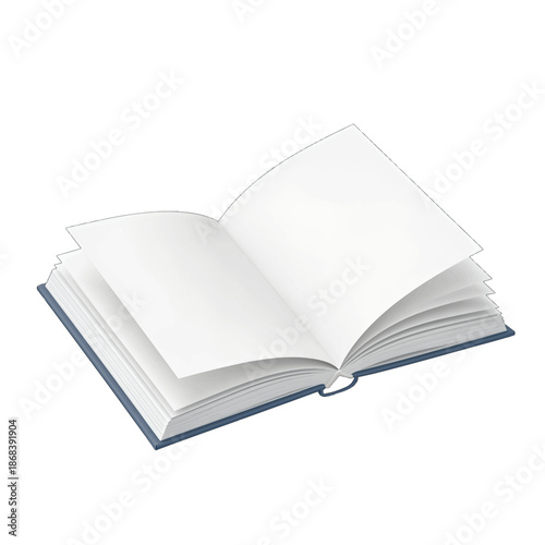 Open Hardcover Book With Blank Pages