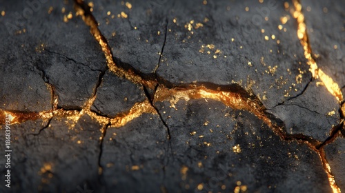 Wallpaper Mural Golden cracked rock texture Torontodigital.ca