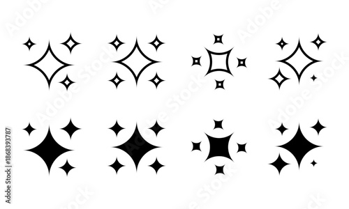 Sparkle and Shine Icons A Collection of Starburst and Glitter Graphics for Design Projects
