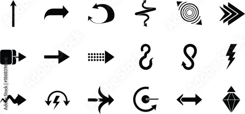 Minimalist directional arrows set