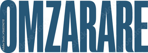 Omzarare bold uppercase blue lettering for strong impactful text design