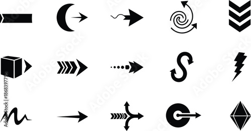 Modern navigation and connection icons set