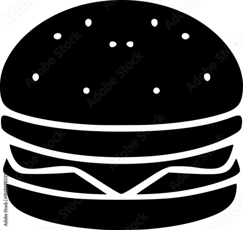 Hamburger Icon - Minimalist Symbol of Fast Food, Casual Dining, and Menu Design for UI and Branding