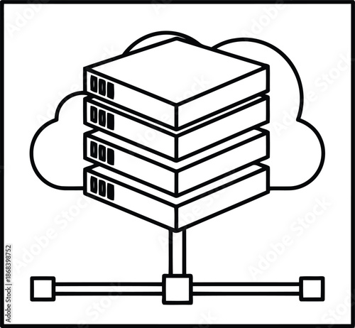 Cloud storage network icon