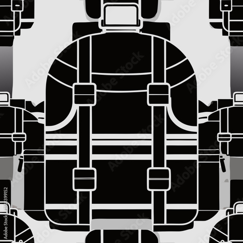 Black and white backpack pattern