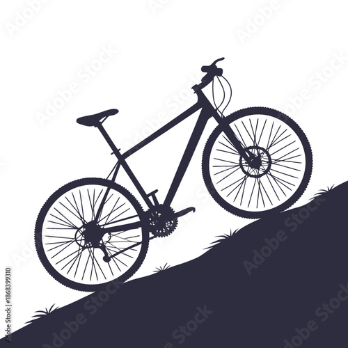 Mountain bike on hillside