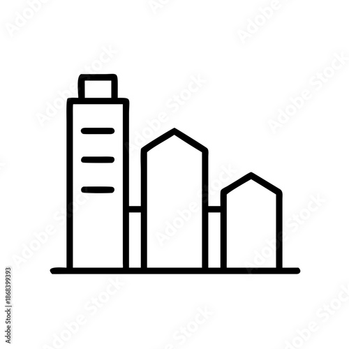 Skyline with tall buildings