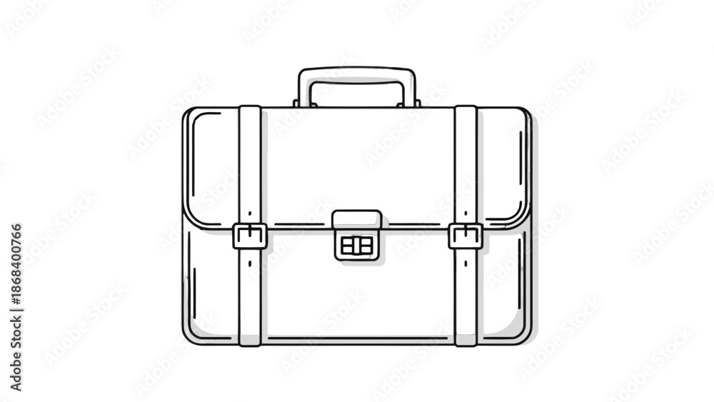 Fototapeta premium Classic business briefcase vector illustration isolated on transparent background, Vector