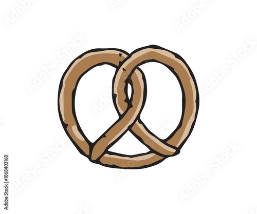 Pretzel bread fast food clipart vector illustration