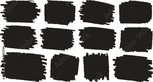 Set of colorful crayon brush strokes. Hand-drawn chalk underline and highlight elements for emphasis. Rough kid's scribble texture for design accent.