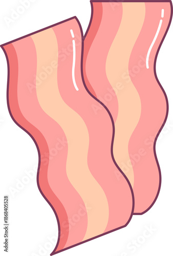 Bacon Strips Wavy Cartoon