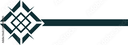 Abstract geometric arrow logo design, minimal directional symbol with horizontal line, modern vector branding element